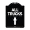 Signmission Driveway All Trucks Move Ahead W/ Up Arrow Heavy-Gauge Aluminum Sign, 24" x 18", BW-1824-24131 A-DES-BW-1824-24131 - alternate 1